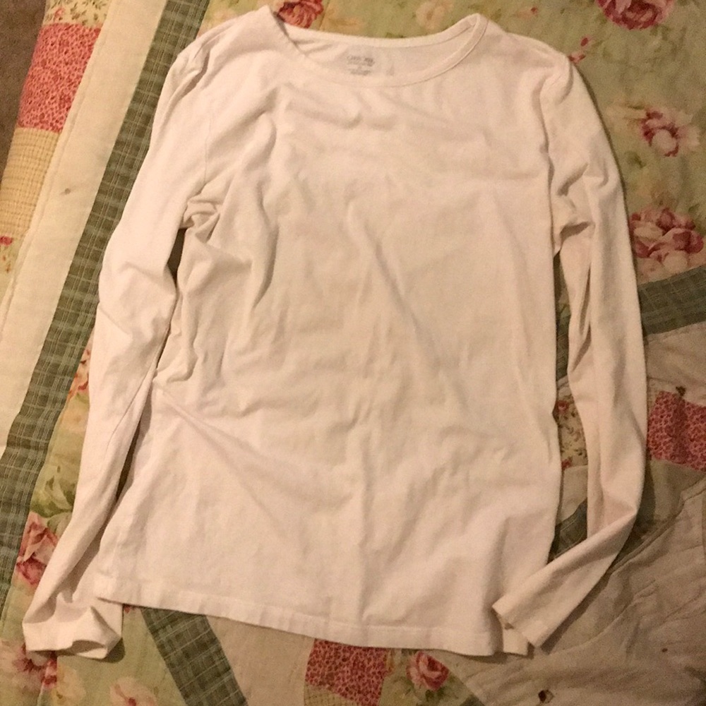 Cherokee all white long sleeve cotton t shirt